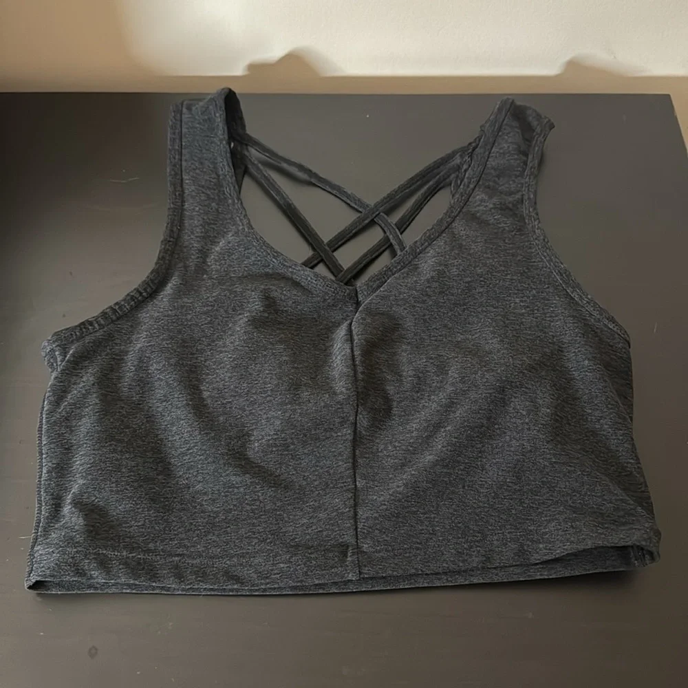 Zella Grey Shade Sports‎ Bra Crisscross Back | Medium